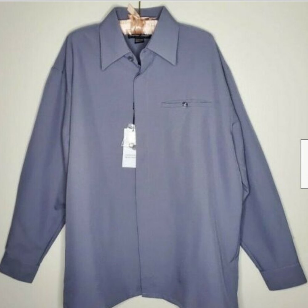Fortino Landi Shirt NWT Dress Gray Hidden Large